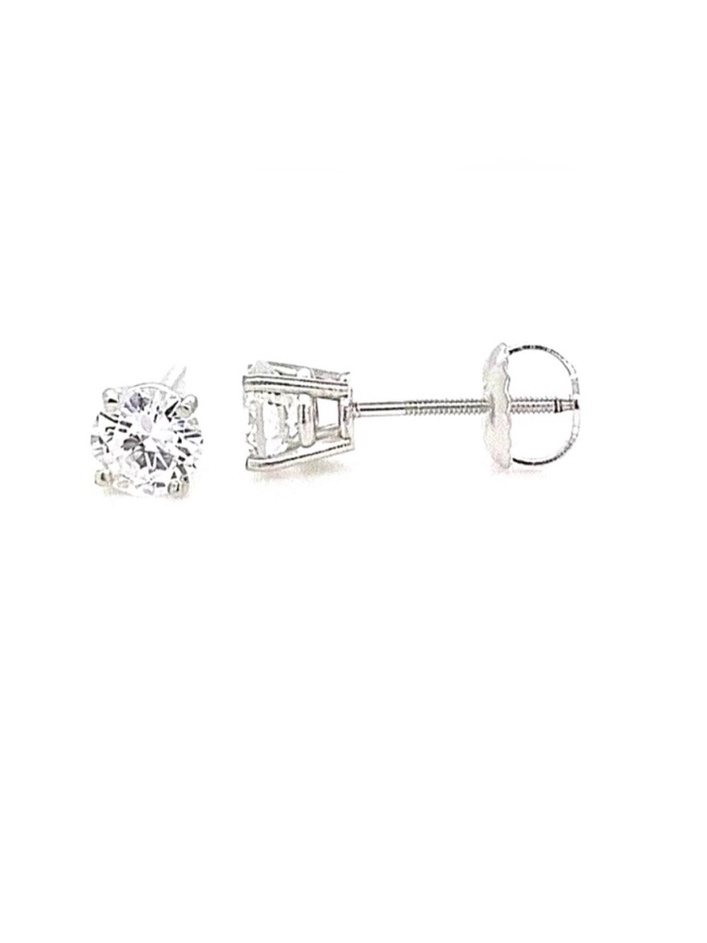 14k White Gold 0.50 Ctw Round Cut FL/D Brilliant GRA Moissanite Stud Earring 5mm